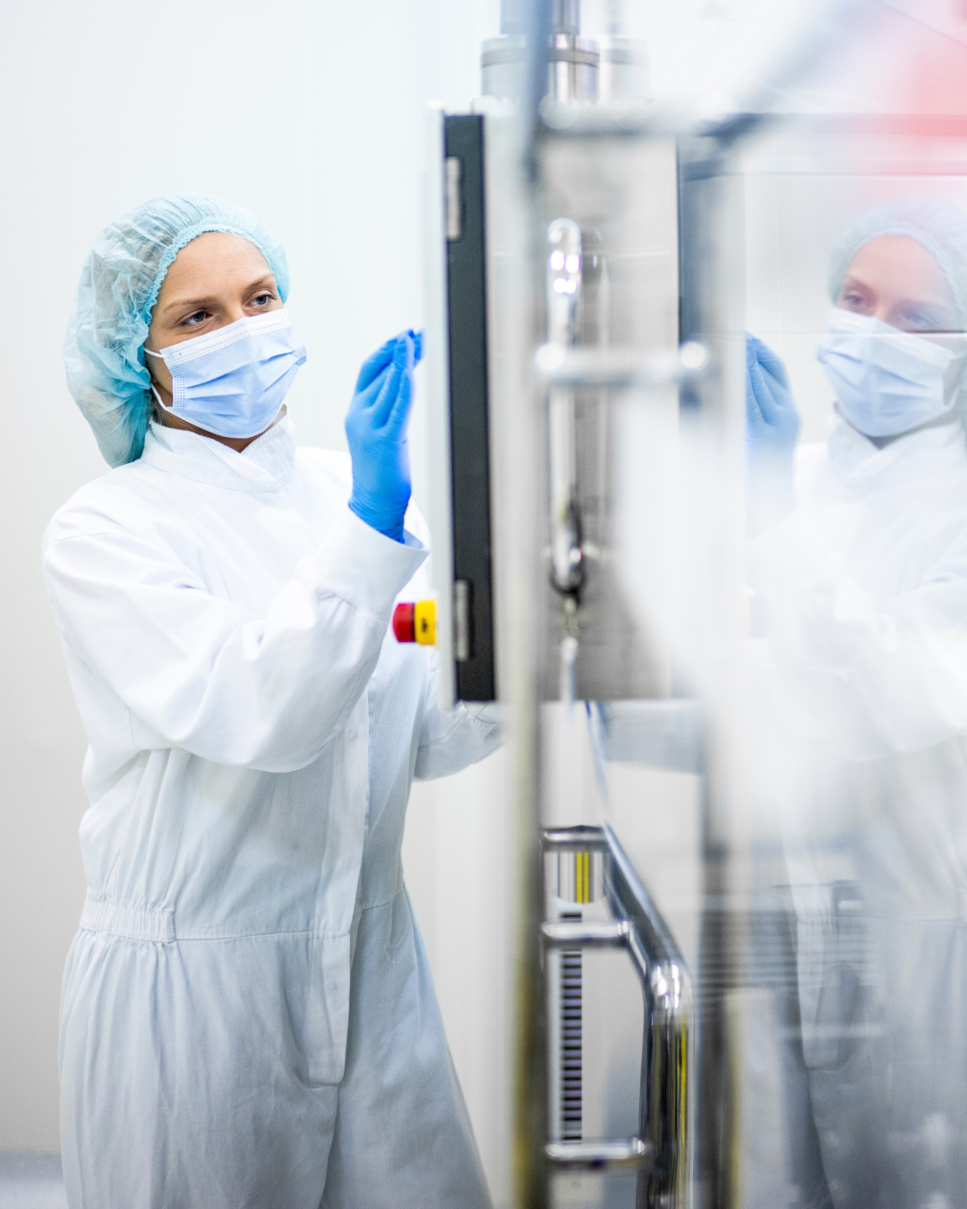 Woman cleaning a healthcare facility